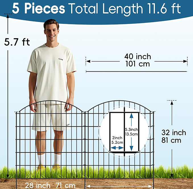 Metal Garden Fence 81cm (H) x 71cm (W)