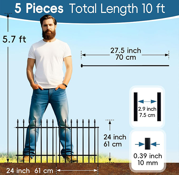 Metal Garden Fence 60 cm (H) x 60 cm (W)